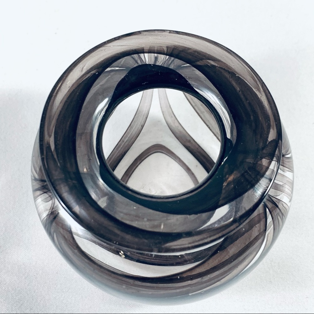 Vintage Blown Studio Glass Vase With Colour Ribbon Trail Pattern - Picture 6 of 10